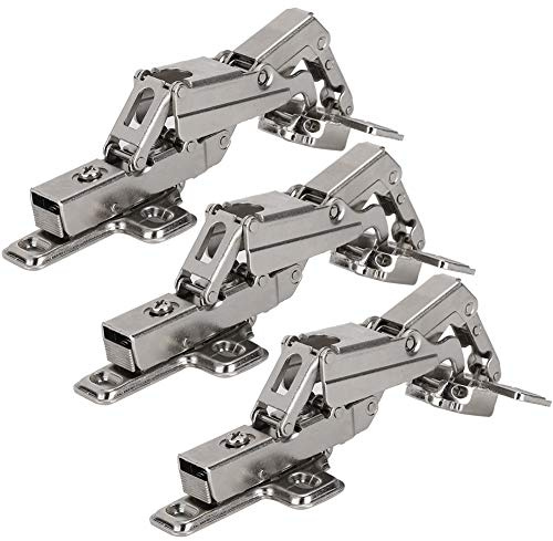 Heavy Duty Soft Close Cabinet Hinges, 175 Degree, Concealed Door Hinges with Screws, Iron and Copper, 9.6x6.4x6.5cm, 3 Pack