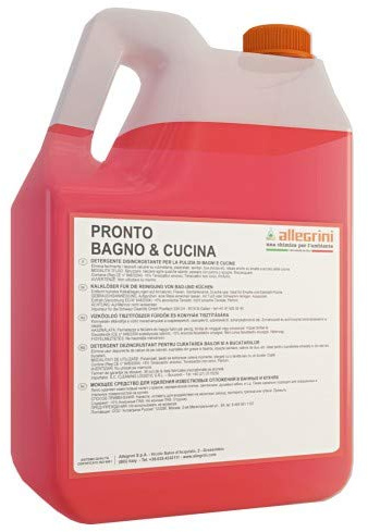 Detergente Bagno Anticalcare Disincrostante Acido Profumato - Allegrini Pronto Bagno - 4 Taniche 5kg - Totale 20kg