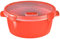 Curver KETER – Runde Lebensmittelbox, 1,6 l, mit Besteck – Smart Eco Line – 100% recycelt und recycelbar – 100% luftdicht, ergonomisch und robust – bewahrt die Frische Ihrer Lebensmittel – Rot
