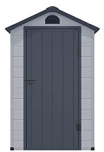 Vente-unique - Caseta de jardín de Resina Gris - CESIO - 1,39m²