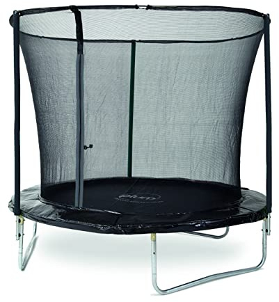 Plum 8ft / 10ft Kids Garden Trampoline with safety net enclosure inside the springs for better protection for children springsafe (8ft), Black (30407)