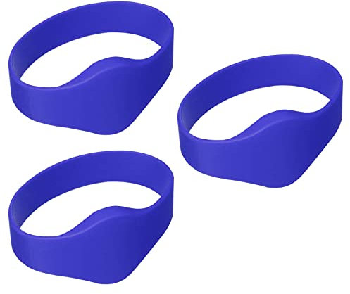 sourcing map 3Pack RFID Silikon Nähe Armband 13.56MHz Wasserdicht Ring für Tür Zugang Blau