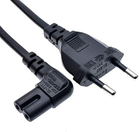 SHAFI® TV Kabel 3M Eurostecker – Zertifiziertes Netzkabel 2 Polig 90Grad Rechtwinkliges IEC C7 Kabel – Kompatibles PS5 PS4 Slim Euro Netzkabel Xbox Series X Drucker LG Samsung TV Stromkabel 3M