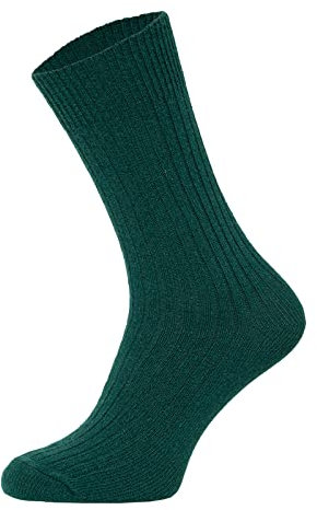HomeOfSocks Ein Paar Wollsocken Socken Herren Und Damen - Dünne Warme Wollsocken Mit 72% Schaf Wollanteil | Grün Gr. 39-42