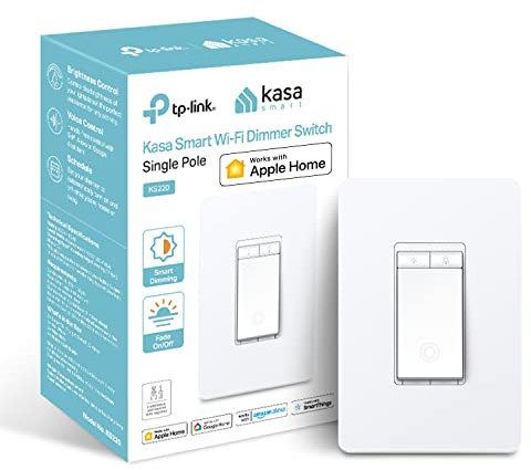 Kasa Apple HomeKit Smart Dimmer Switch, KS220, Single Pole Only
