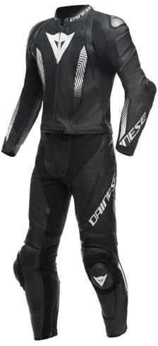 DAINESE Laguna Seca 5 Tuta in pelle da moto traforata a 2 pezzi, nero/bianco, 60