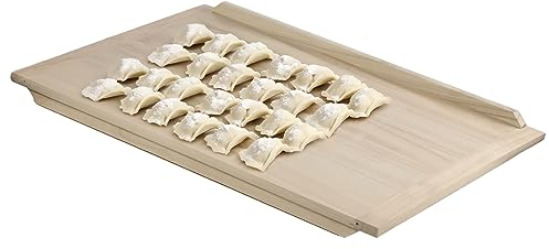 KADAX Nudelbrett, Holzbackbrett aus hochqualitativem Pappelholz, Teigbrett mit Anschlagleisten, Traditionelles Backbrett für Nudeln, Kuchen, Teigtaschen (Beidseitig, 60x80cm)
