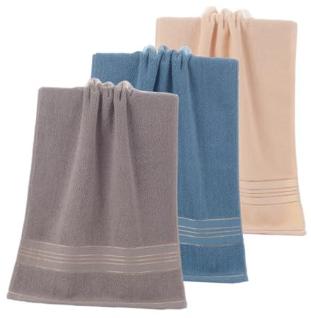 Amosfun Saugfähige Handtücher 3er-Pack Weiche Badetücher Baumwollhandtücher für Das Hotel Spa Fitnessstudio Bequeme Handtücher Zur Gesichtsreinigung