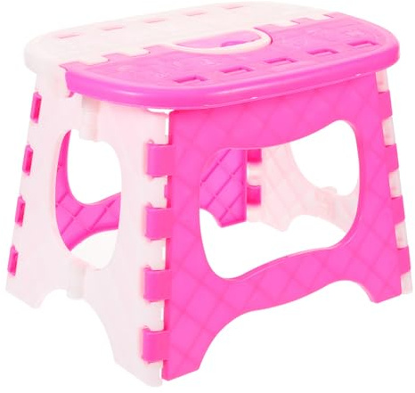 MAGICLULU Folding Step Stool Portable Stool with Handle Lightweight Plastic Bench for Fishing Garden Bathroom Kitchen Use Compact Foldaway Seat for Kids and Adults 9.84X7.48X7.48In