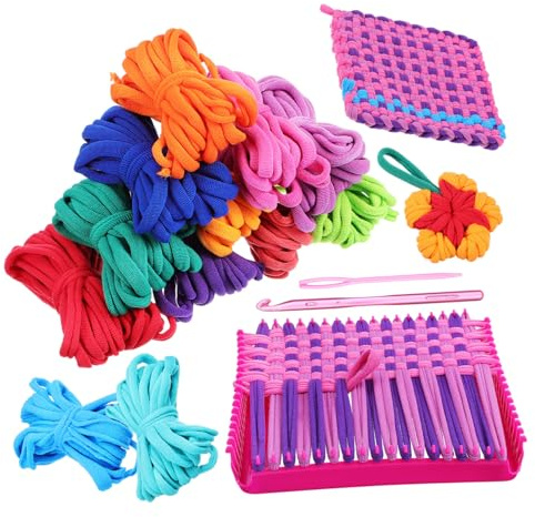 GARIOUANS Kit de Tricot pour Garçon et Filles Cordes en Acrylique Résistantes et Cadre à Tisser, pour Bricolage Créatif et Développement Coordination Main-œil