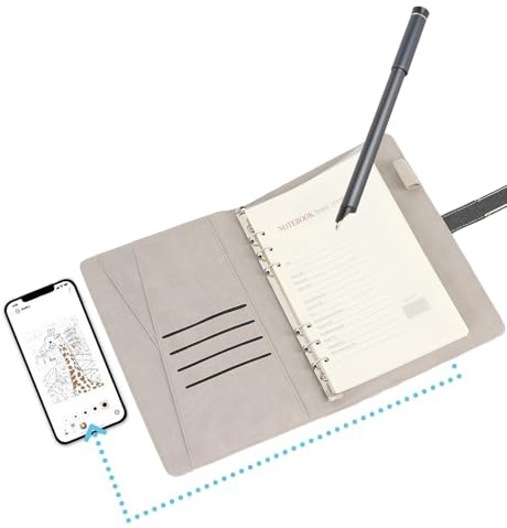 Smart Pen Notebook Set, 3 In1 Digital Smart Pen with Bluetooth Notebook, Realtid Sync to Phone, OCR Text Conversion for Students & Professionals-Arbetar med Android, Idealisk för (Svart)
