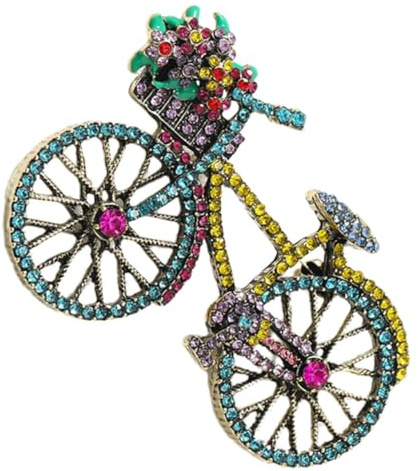 CAXUSD Broches para Ropa Mujer Broche de Bicicleta en Aleación de Zinc Gemas de Imitación, Resistente y Elegante para Bolsos y Cumpleaños
