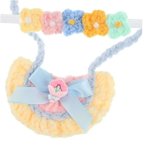 HEALSOPTHY Vestiti Per Bambole Neonate Fasce Floreali e Bavaglini Per Bambole Da Accessori e Set Di Vestiti