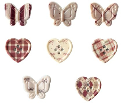 Ksriylm 8 Pcs Cute Checkered Butterfly Fridge Magnets Colorful Bow Heart Refrigerator Magnet Bows Fridge Magnets for, Locker, Kitchen, Whiteboard, Office, Strong Decorative Pink Magnetic Stickers