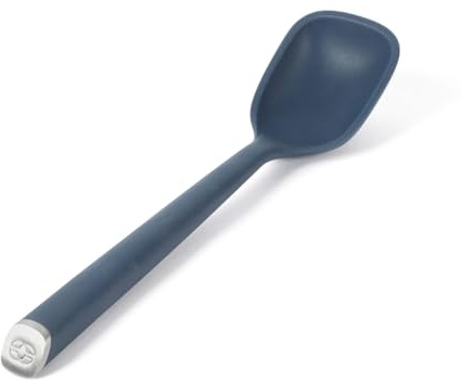 Calphalon Edge Silicone Spoon, Flexible Silicone Cooking Spoon with Reinforced Core, Heat-Resistant Nonstick-Safe Kitchen Spoon for Stirring, Mixing & Serving, Navy
