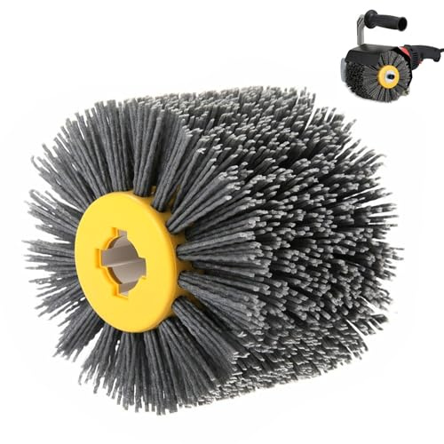 Gykutix Spazzole Abrasive, Spazzola in Nylon Grana 80, spazzola in Nylon, per La Lavorazione del Legno, per Macchina Satinatrice, Spazzola Abrasiva Nera
