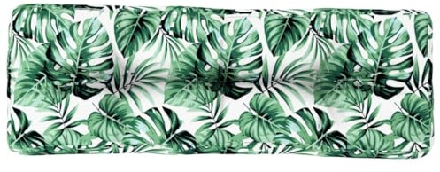 Mokuyary Palettkudde med bladmönster 120 x 40 x 12 cm madrasstyg för utomhusbruk, komfortmöbler kudde för soffa, stolar, terrass, trädgård inomhus och utomhus -B