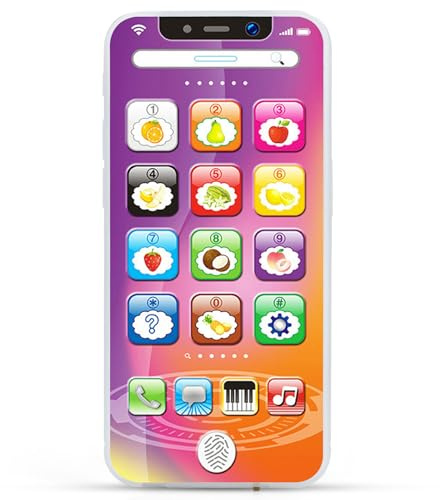 Phone for Children Baby Phone Toy for 1-3 Year Old Fake Phone Toys for Toddler Baby Mobile Phone Play Phone Toys Age 1 2 3 Boys Girls 1st Birhtday Present Gifts Age 6M+