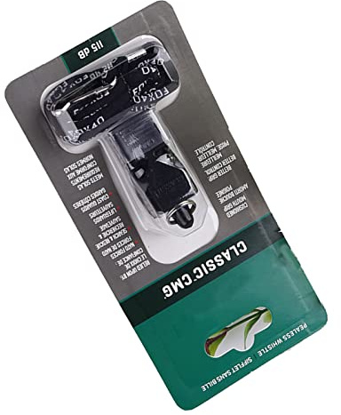 Drfeify Sifflet de Sport Classique CMG avec Lanière, Sifflet d'Arbitre en ABS, 20 G de Décibels élevés, Coup Facile pour Entraîneur, Arbitre, Football, Basket-Ball, Entraînement aux Examens (Black)