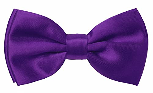 Mantieqingway Bow Ties for Men, Pre Tied Mens Adjustable Length Bowtie for Party Wedding Prom for Adults & Children Gift (Purple)