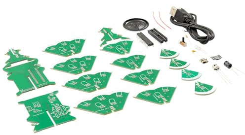 AZDelivery 3D DIY julgran lödningsset: Färgglad LED elektronik byggsats, 7 färger, STEM PCB-bräda – perfekt för nybörjare, lära sig löda och öva, bil USB-port