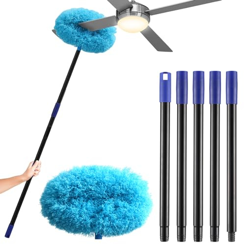 Spolverino per polvere 210 cm, allungabile ventilatori polvere in microfibra, lavabile spolverino per pulizia tetti interni, TV, ventilatori a soffitto