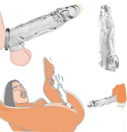 QUEEN'S STORY Dicke Penismanschette, Transparente Wiederverwendbare Peniskondome für Penishüllen zur Penisvergrößerung und -verlängerung, Stimulation Penishülle und Erektionsverbesserung
