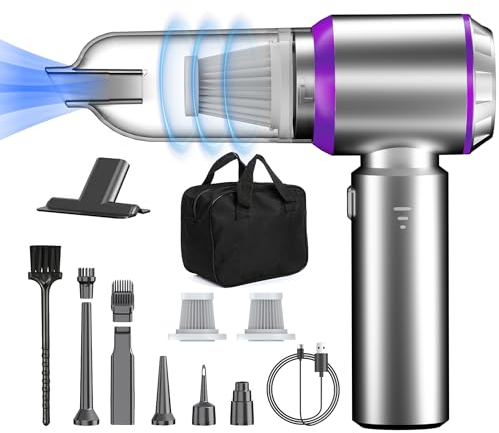 DiliDala Akku Handstaubsauger, 20000PA Auto-Staubsauger mit Hoher Leistung, 4-in-1 Kabelloser Autostaubsauger mit Waschbarem HEPA-Filter, Handsauger Staubsauger für Auto, Haushalt, Tierhaare
