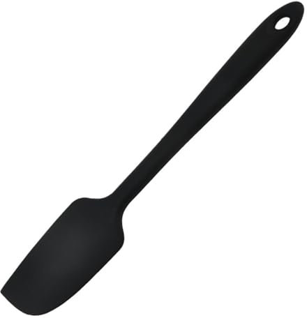 Silicone Spatula, Heat Resistant Spatulas, Baking Cooking Silicon Kitchen Utensil, Flexible Seamless Mini Spatula for Nonstick Cookware Mixing Stirring (22cm, Black)