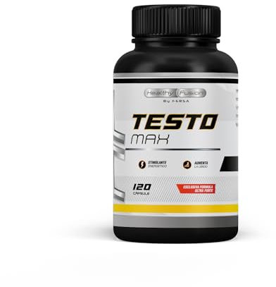 Testosterona hombre | Energía, Fuerza, Musculación y Vigor | Maca Andina, Ginseng, Tribulus y Taurina | Estimulante Energético | Mejora el rendimiento deportivo y muscular | Vigorizante | 120 cápsulas