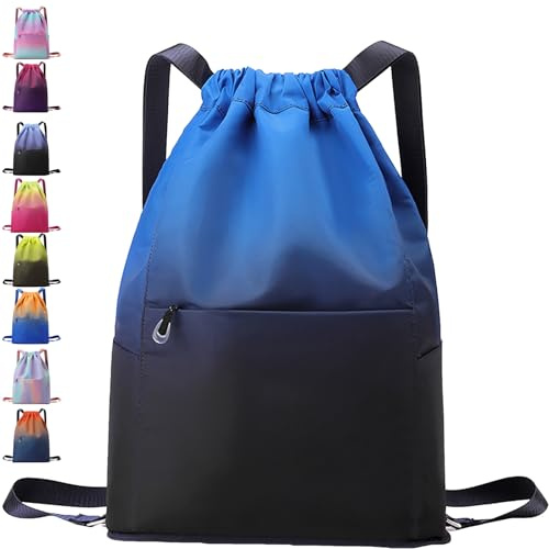 AUNGKWANG Sacca Sportiva Borsa con Coulisse, Zaino da Palestra Bambini, Impermeabile Sacchetta Sportiva Palestra, 31 * 14 * 46 cm Grande capacità Sacca Zaino con Coulisse