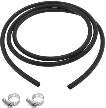 VekAuto 1 Set Tuyaux Pour Lubrifiant 5x8mm 1.5m Tuyau En Caoutchouc Nitrile 2 Pcs Collier Noir Pour Extérieur