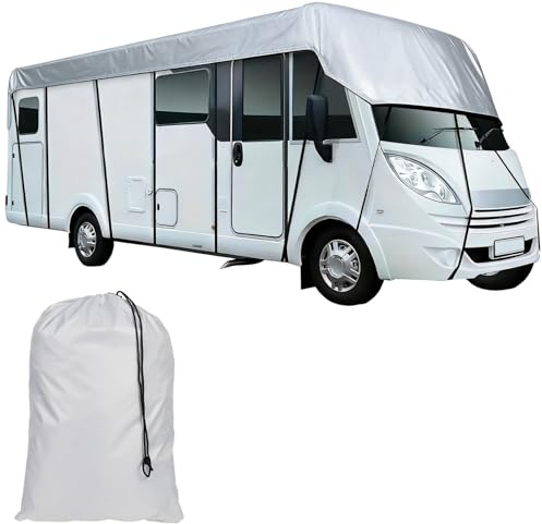 Copertura per Tetto di Camper Impermeabile YEXEXINM per Tutte le Stagioni in Tela Oxford 210D per Protezione del Tetto di Roulotte e Camper, 5x3 m