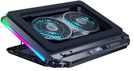 Oxxggkao Base di raffreddamento per notebook con 15 flussi d'aria overclocking design a basso rumore universale adatto per laptop da 15 a 21 pollici leggero supporto di raffreddamento