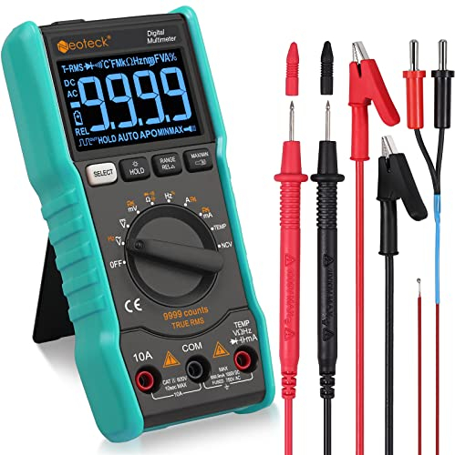 Neoteck Digital Multimeter 9999 Counts TRMS Auto Ranging NCV Tester DC AC Voltage Current Meter Temperature Capacitance Tester