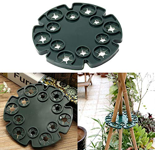 Wankd 5 Stück Plastik Kletterhilfe für Pflanzenstützen, Bambus Rankhilfen Set als Pyramide, Bohnen Ring für Bambusstöcke Rankgerüste (Schwarz)