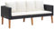 vidaXL Gartensofa 2-Sitzer mit Auflagen Zweisitzer Sofa Lounge Gartenbank Gartenmöbel Sitzgruppe Garten Garnitur Poly Rattan Schwarz