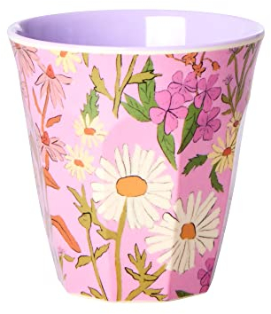 Taza de melamina mediana - Rosa - Daisy Dearest Print