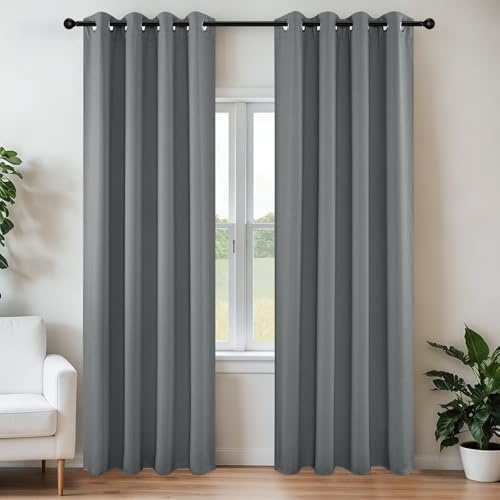 Joydeco Mörkläggningsgardiner 300 cm längd, 2 panelset, värmeisolerade långa gardiner och draperier 2 burg, julgardiner för vardagsrum sovrum fönster