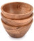 EDHAS Bowl Set of 3 Handmade Acacia Wood for Nuts, Candy, Appetizer, Snacks, Olive and Salsa Ideal for Dinner Parties & Family Gatherings (12.7cm x 12.7cm x 6.99cm)