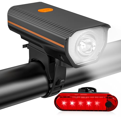 KTEBO Rechargeable Bike Lights Front and Back, LED Ultra Bright Bicycle Lights, Road Mountain Bike Accessories