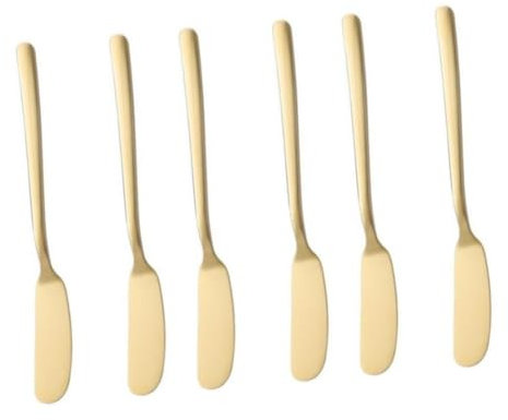OSALADI 6 Piezas Tarro Espátula Rizador De Mantequilla Espátula De Postre Esparcidores De Queso Dorados Aplicador De Mantequilla Cortador De Queso Hoja De Queso Acero Maquinilla De Afeitar
