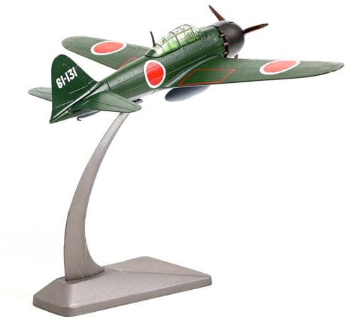 NUOTIE 1/72 A6M5c Zero Kit de modèle d'avion en métal moulé sous pression JP Nakajima WWII WWII Modèle d'avion de combat vintage avec support pour amateurs de militaires adultes, collections ou cadeau