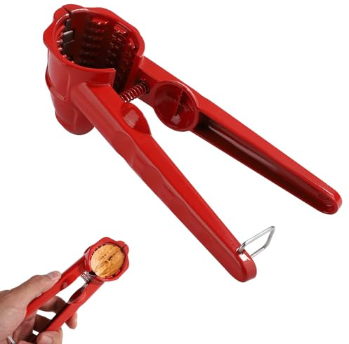 Walnut Peeler, Multifunctional Pecan Splitter Cutter Portable Nut Cracker Tool Walnut Plier Sheller Nut Opener Nutcracker for All Kinds of Nuts(Red)