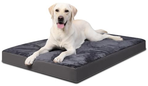 Favodormir Orthopädisches Hundebett Hundekissen Grosse Hunde XL,Wasserdichter Kunstlederboden,Innen&Outdoor Hundematte Hundekorb Hundematratze für Große Hunde,104x68x8cm Dunkelgrau