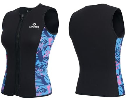 Owntop Neoprenanzug Oberteil Frauen | 3mm Thermische Ärmellose Neoprenweste | Neoprenanzug Jacke | Warm Bequem | Surfen Schnorcheln Schwimmen Tauchen | Damen Rot M