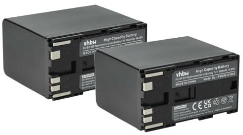 vhbw 2x batteria sostituisce Canon BP-975 per videocamera camcorder (6600mAh, 7,4V, Li-Ion)