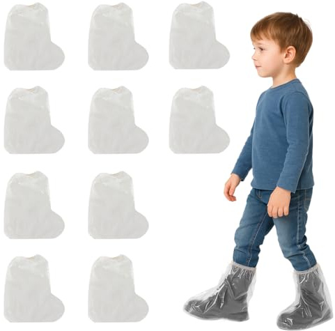 10 PCS Surchaussures Jetables pour Enfants, Surchaussures Impermeables, Couvre-Bottes Jetables Imperméables pour Chaussures de Pluie, Couvre-Chaussures (30 * 28cm)