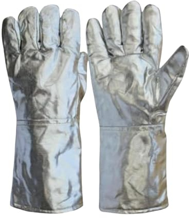 Lembeauty Guantes Resistentes al Calor | Guantes De Soldadura Con Aluminio Y Alta Temperatura,Manoplas de Seguridad para Trabajo en Acererías Procesamiento de Vidrio Metalurgia y Cocina