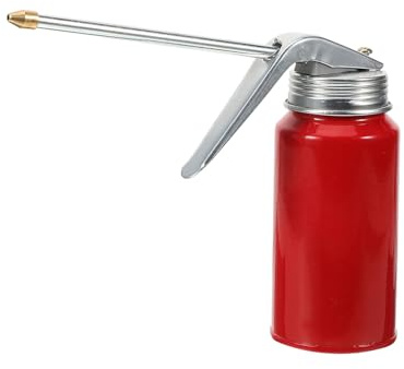 Alipis Burette D'huile Haute Pression pour Mécaniciens et Passionnés de Bricolage 200ml en Acier Rouge Légère Design Stylé Couleur Aléatoire